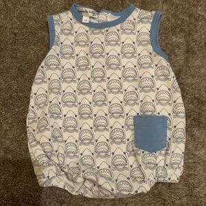 Magnolia Baby shark print blue pocket sleeveless Bubble 3 month